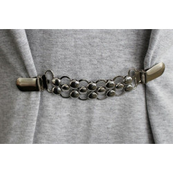 Clip fermoir cardigan métal argent / motif rond / crochet boucle agrafe de fermeture pour veste, gilet, sac, maroquinerie
