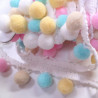 Guirlande de pompons pastels / Décoration bébé, pompons multicolores