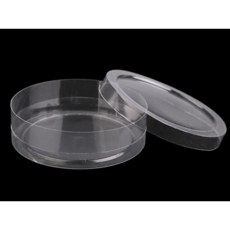 3 boîtes rondes en plastique transparent / plusieurs tailles / boîtes emballage, coffret bijoux, écrin transparent