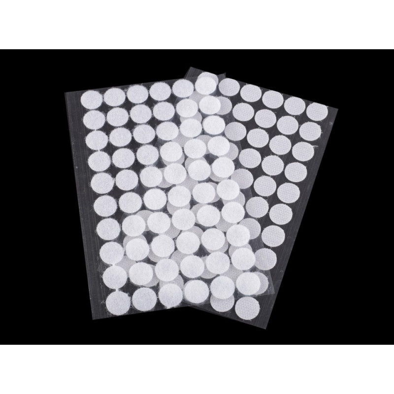 60 pastilles velcro rondes 15mm /blanc, noir, beige, gris