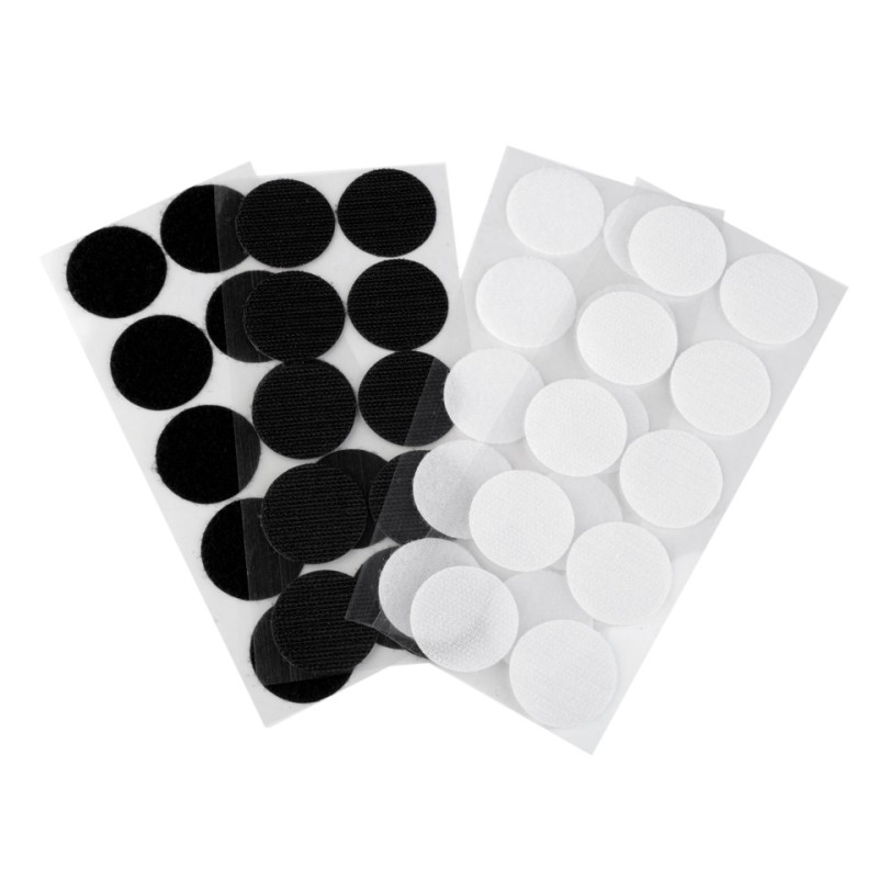 10 pastilles velcro rondes 35mm /blanc, noir / Scratch velcro