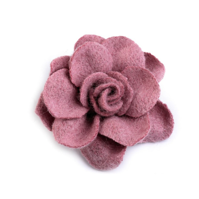 Petite fleur brodée en feutrine Adhésif 2 cm rose x10 - Formes en