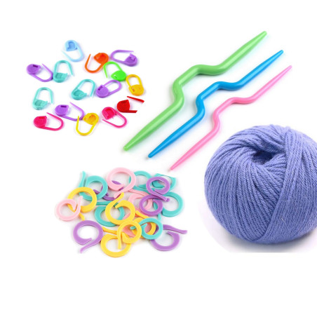 Accessoires pour tricot et crochet / Arrêts de maille, aiguilles à  torsades, marqueurs de rangs / outils pour