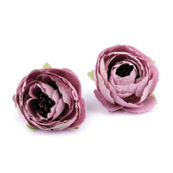 2 roses en tissu 40 mm, fleurs artificielles 