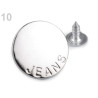 5 boutons jeans 20 mm argent, cuivre ou bronze avec étoile 