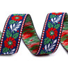 Ruban folklorique 25 mm, ruban polyester ethnique à fleurs pour costumes ou vêtements folkloriques 