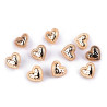 5 Boutons coeur en métal 11 mm or ou argent 