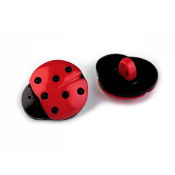 6 boutons coccinelle rouge et noir