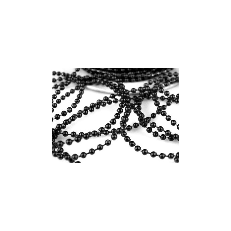 3 metres de fil de perles 3 mm sur fil - noir
