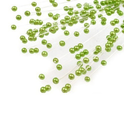 Bouquet de 10 tiges de perles sur nylon vert