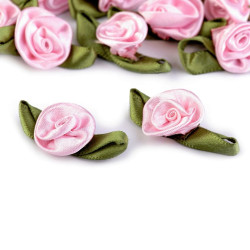 10 petites roses en satin 15x30 mm